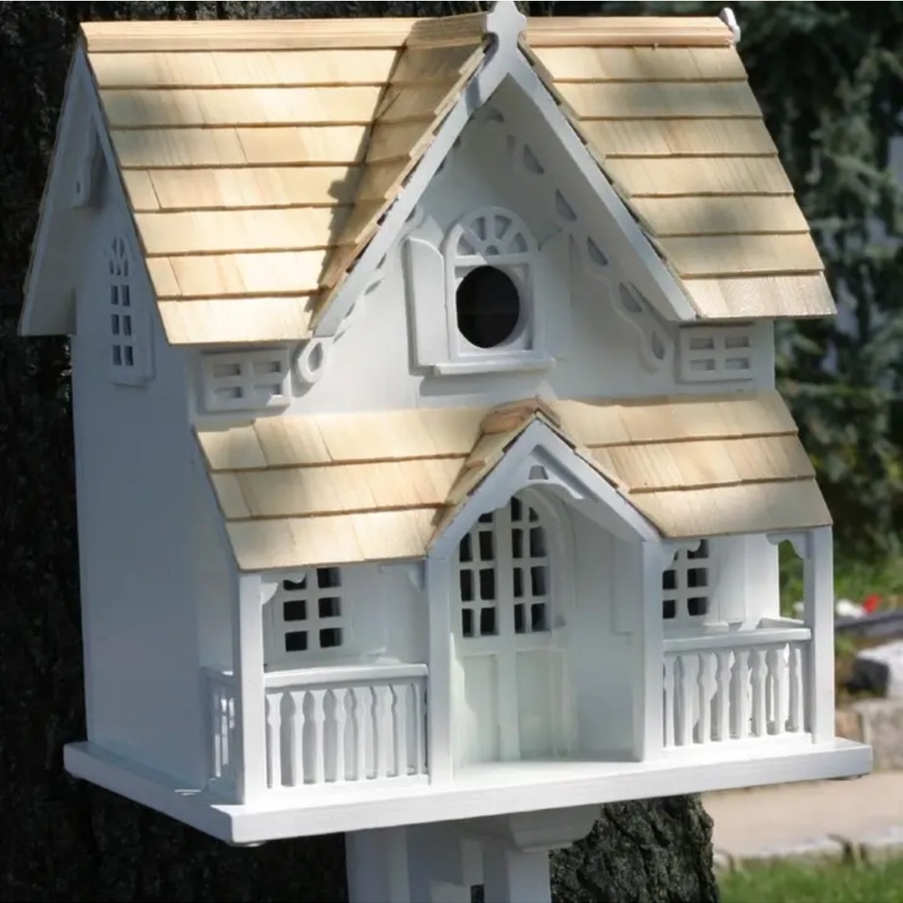 Charming White Cottage Bird House 🕊️ - Picture 8 of 8